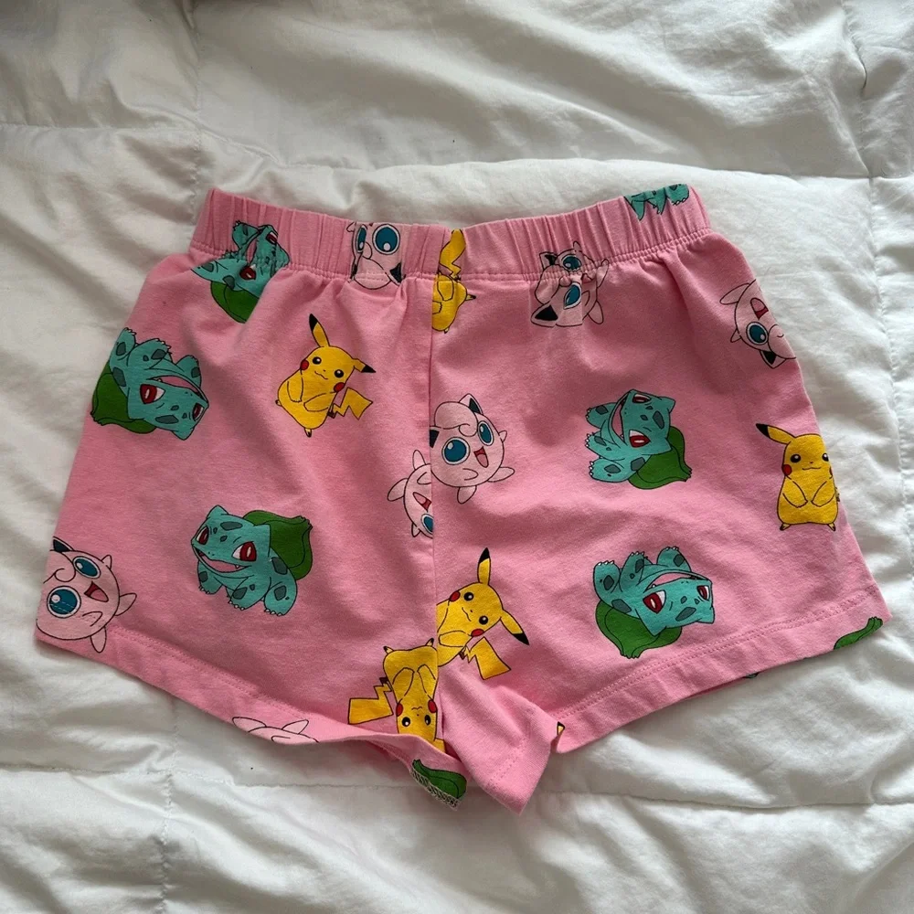 Pokemon Girls Pink Pajama Short Bottoms Size 8-9